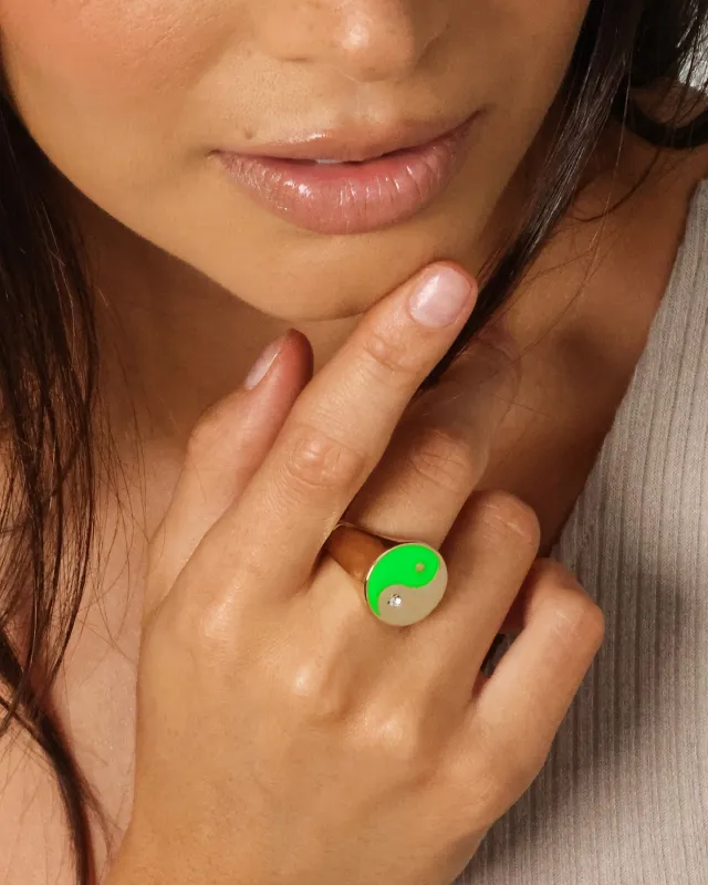 Wild For The Weekend Yin Yang Signet Ring (Medium) Gold sold by Culture Kings