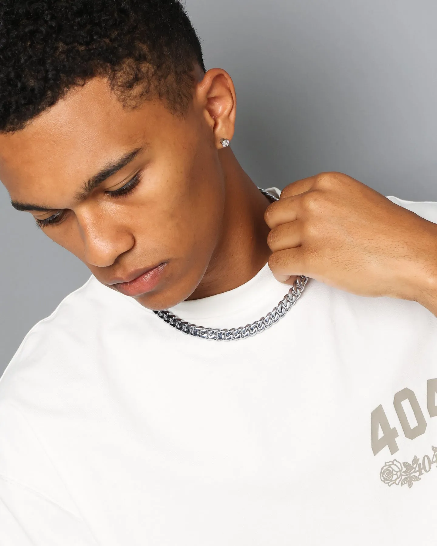 NXS 10mm Cuban Chain White Gold sold by Culture Kings