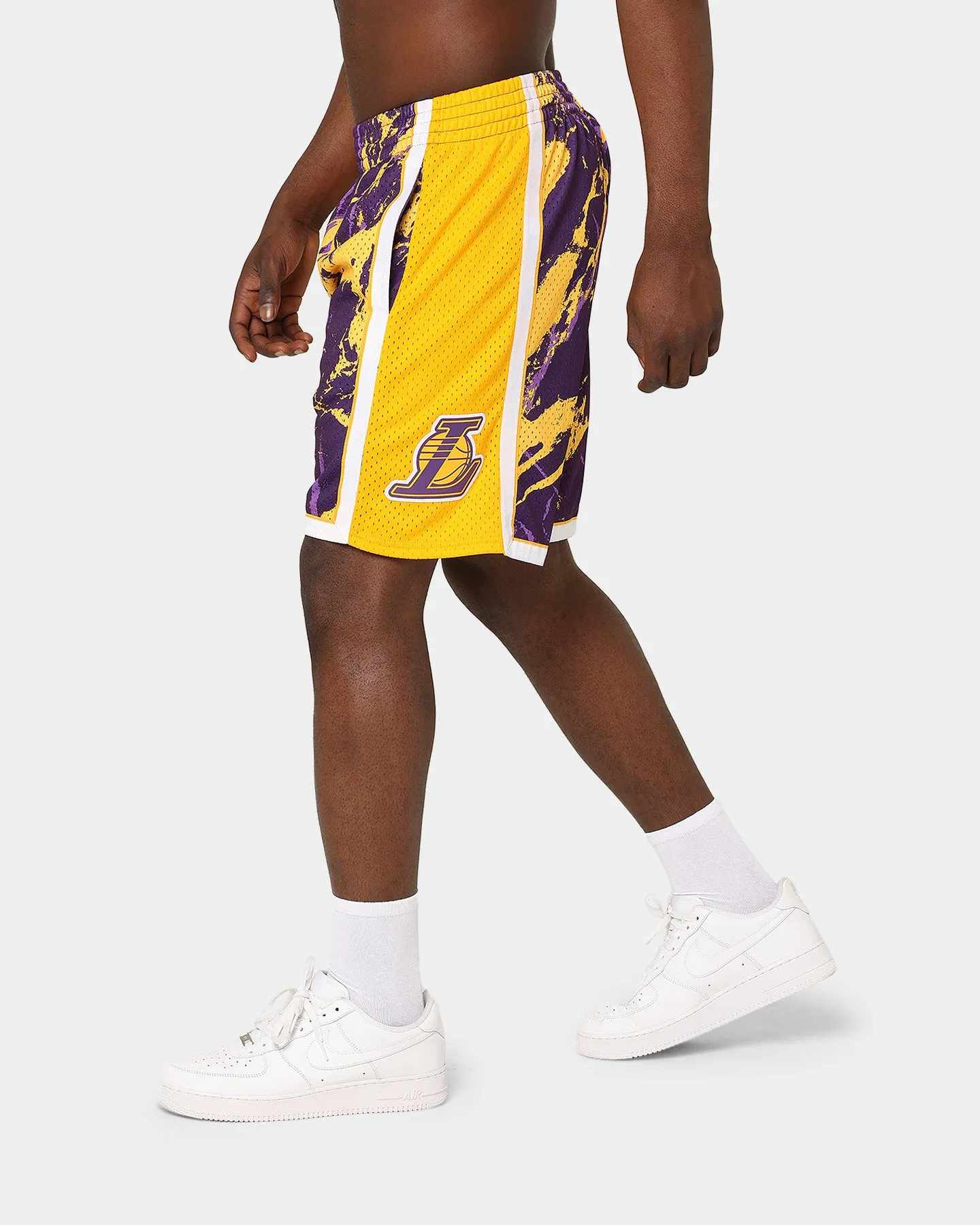 Mitchell & Ness Los Angeles Lakers Marble Swingman Shorts Purple sold by Culture Kings