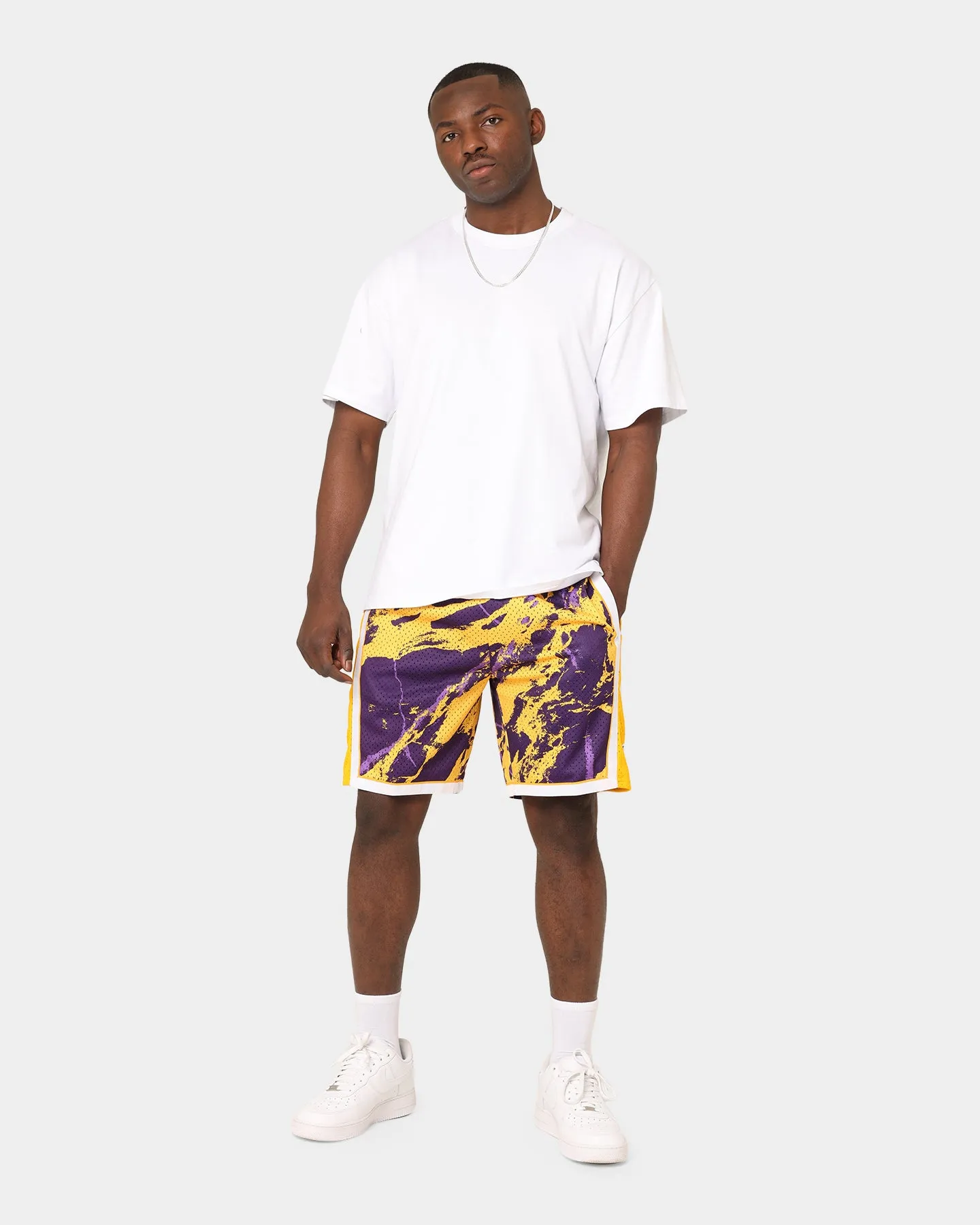 Mitchell & Ness Los Angeles Lakers Marble Swingman Shorts Purple sold by Culture Kings product image thumbnail 2