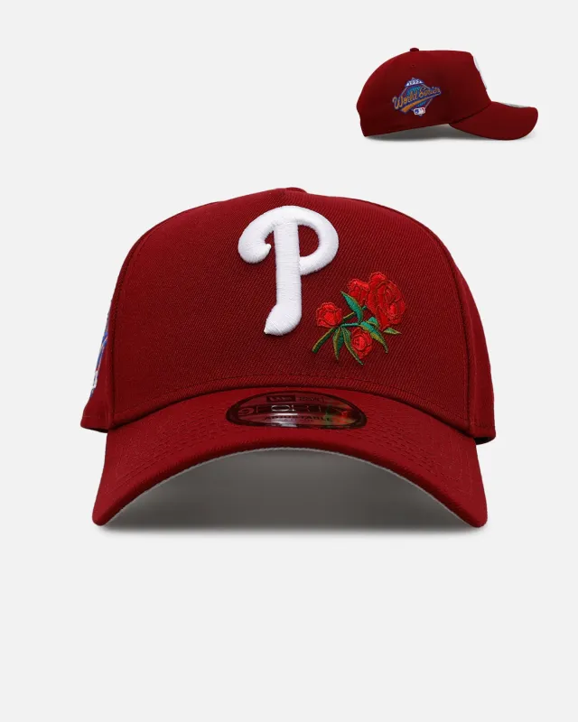 New Era Philadelphia Phillies 'Rose Emblem' 9FORTY A-Frame Snapback Official Team Color sold by Culture Kings