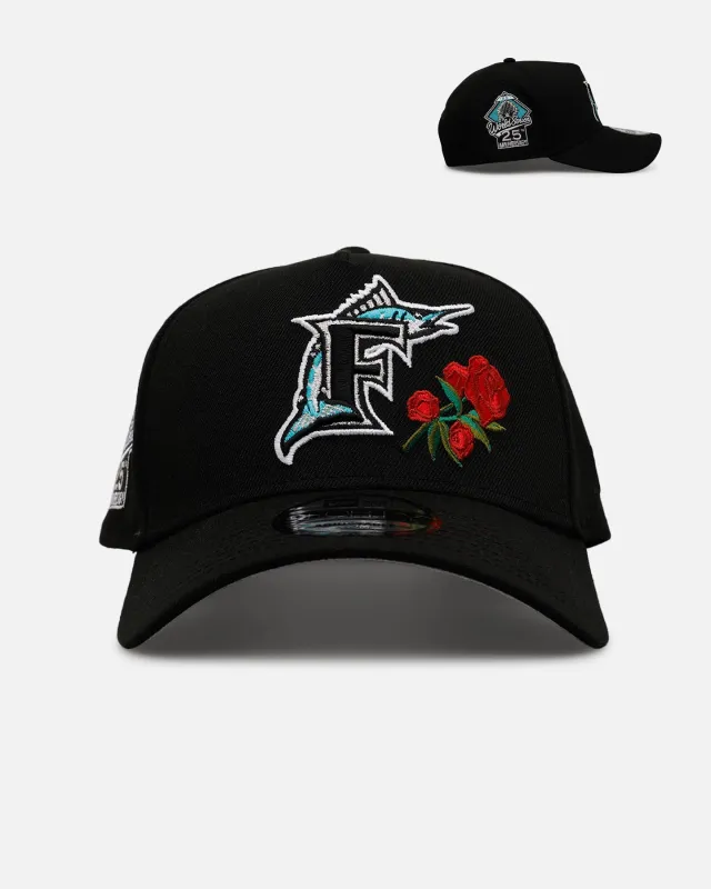 New Era Florida Marlins 'Rose Emblem' 9FORTY A-Frame Snapback Official Team Color sold by Culture Kings