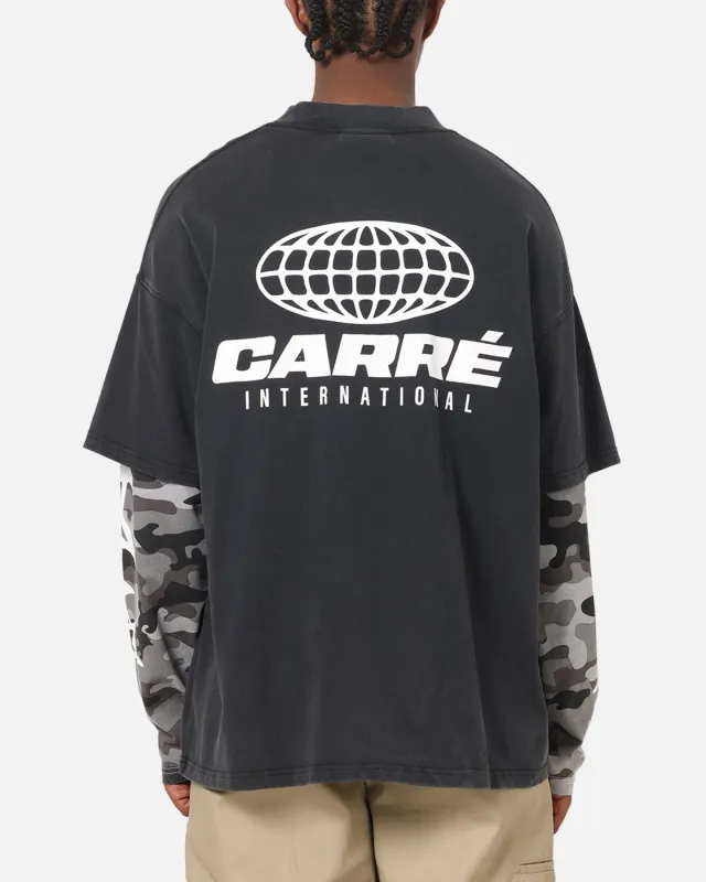 Carre Worldwide Layered Long Sleeve T-Shirt Black/Snow Camo sold by Culture Kings