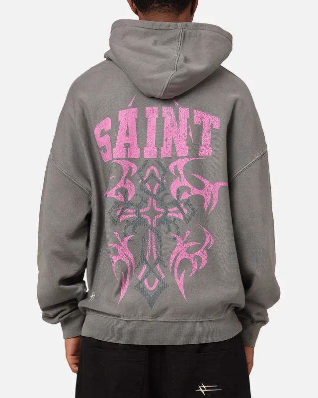 Saint Morta Wraith Crucifix Hoodie Washed Charcoal sold by Culture Kings