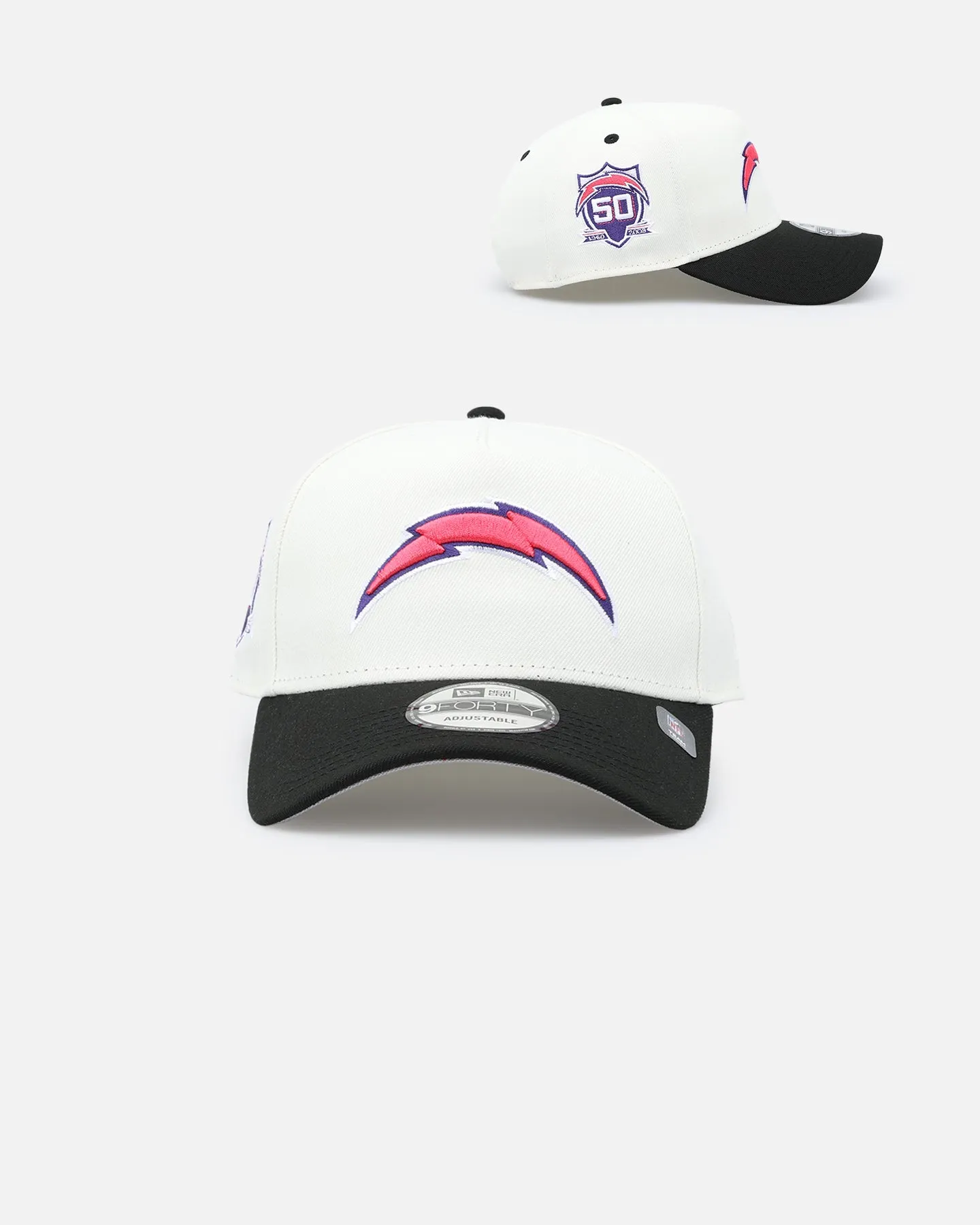 New Era Los Angeles Chargers 'Neon Nights' 9FORTY Snapback Chrome/Black sold by Culture Kings