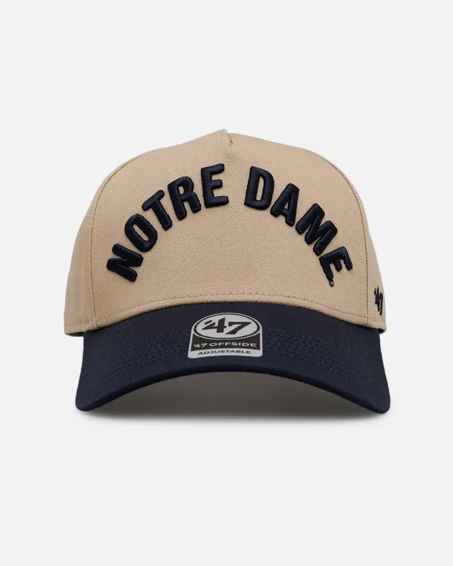 47 Brand Notre Dame Fighting Irish Football 'Arch' 47 Offside Snapback Khaki/Official Team Color sold by Culture Kings