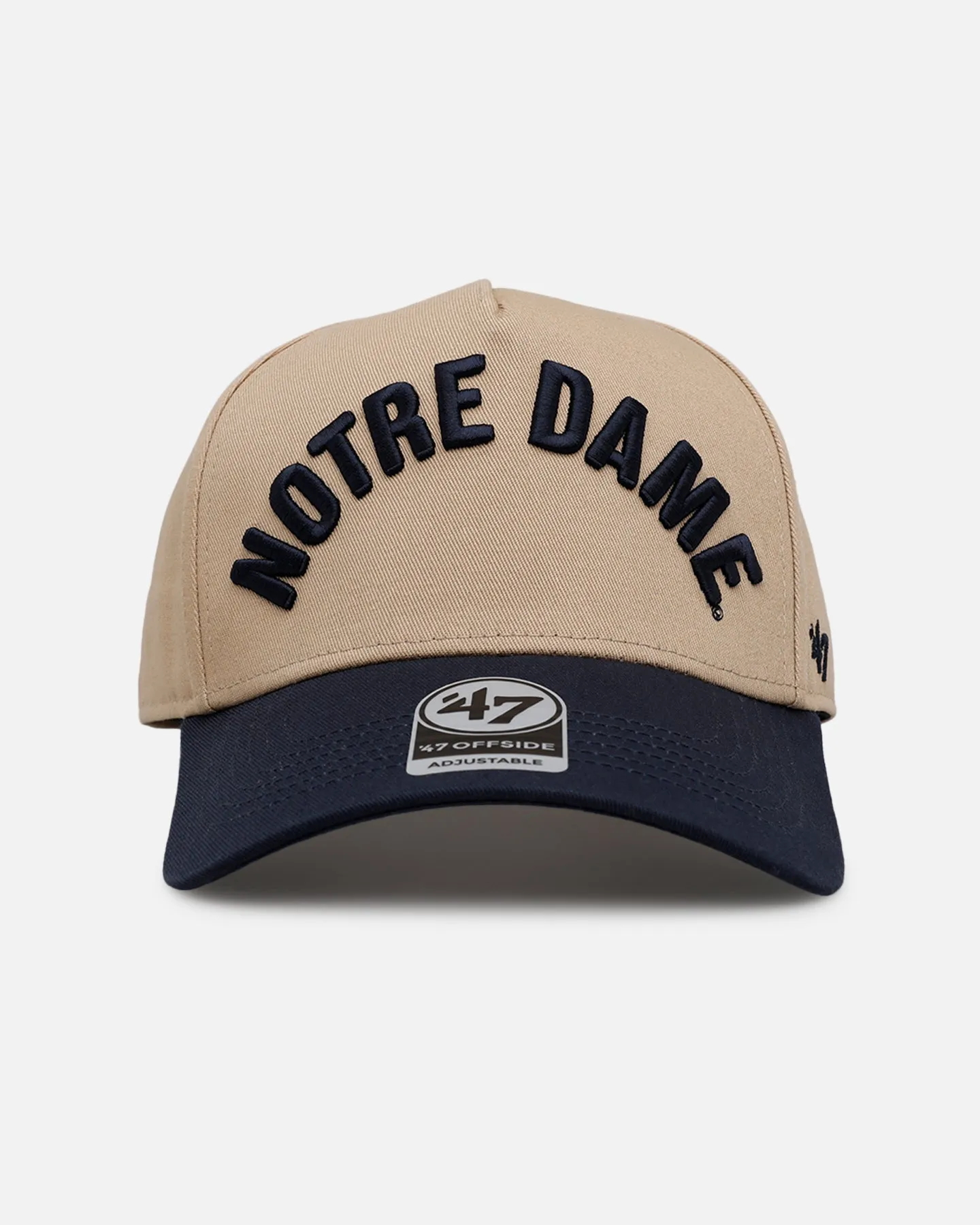 47 Brand Notre Dame Fighting Irish Football 'Arch' 47 Offside Snapback Khaki/Official Team Color sold by Culture Kings