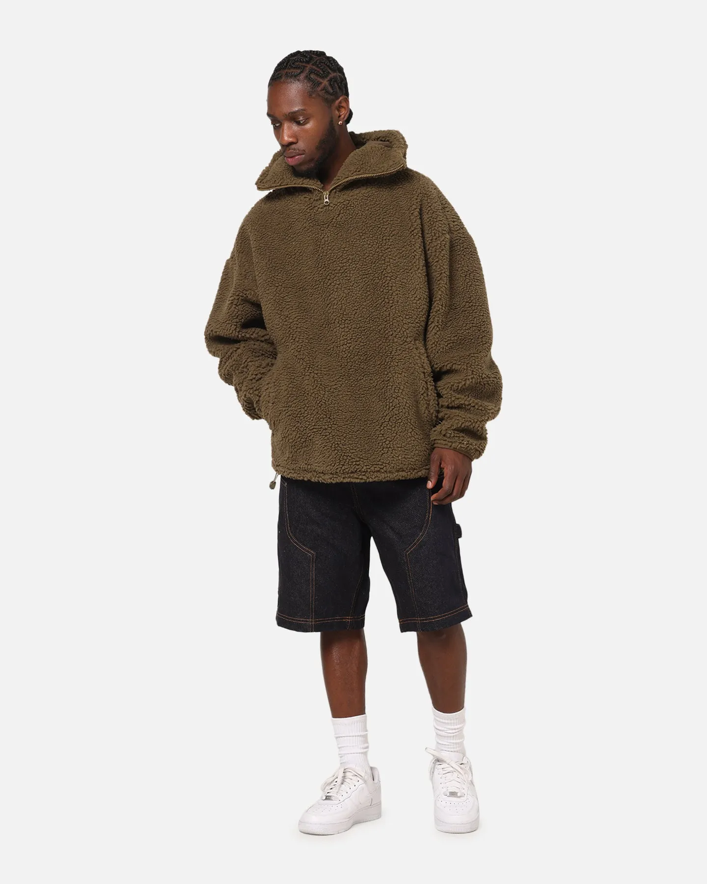 Carre Sherpa Hooded Jumper Khaki sold by Culture Kings product image thumbnail 5