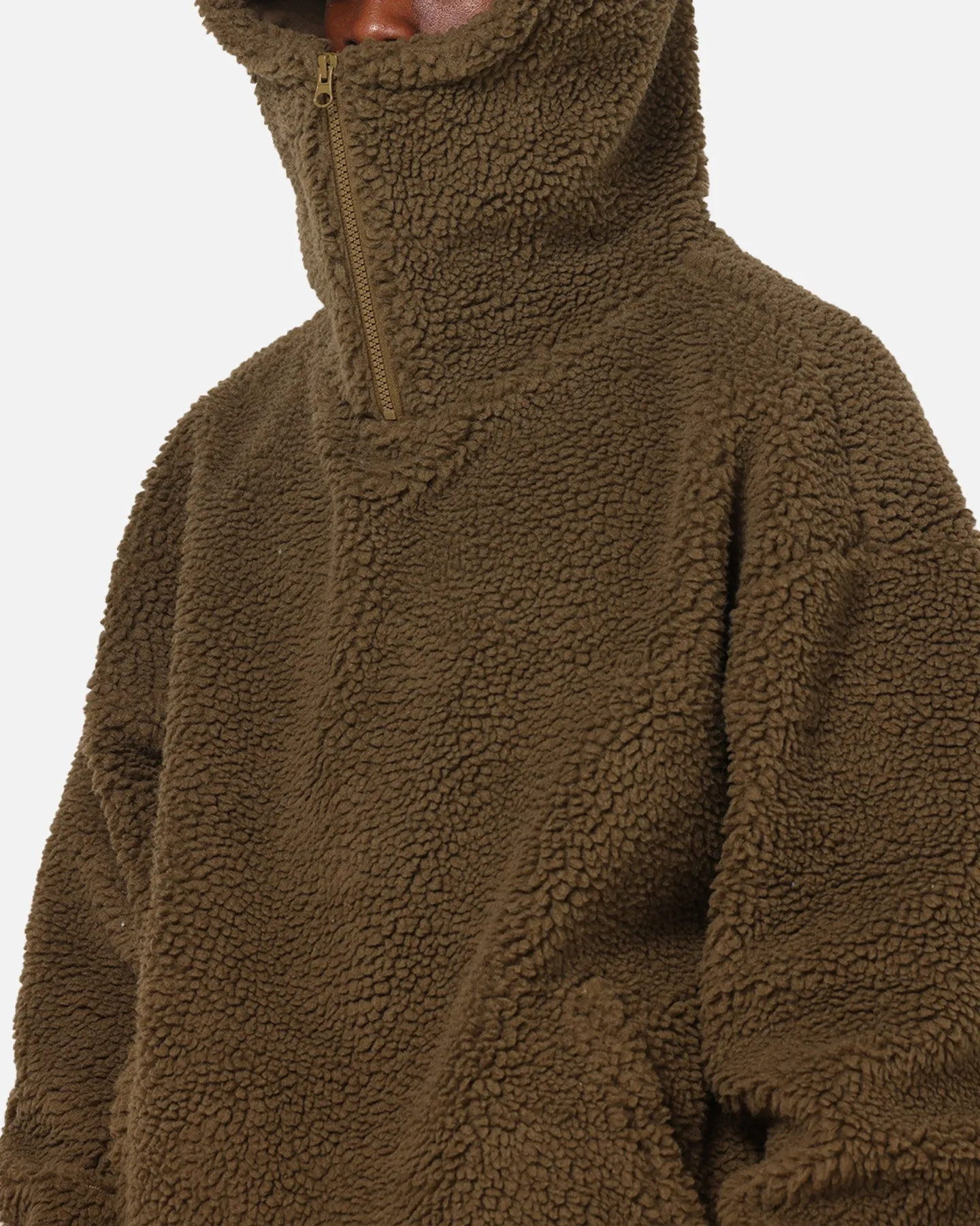 Carre Sherpa Hooded Jumper Khaki sold by Culture Kings product image thumbnail 2