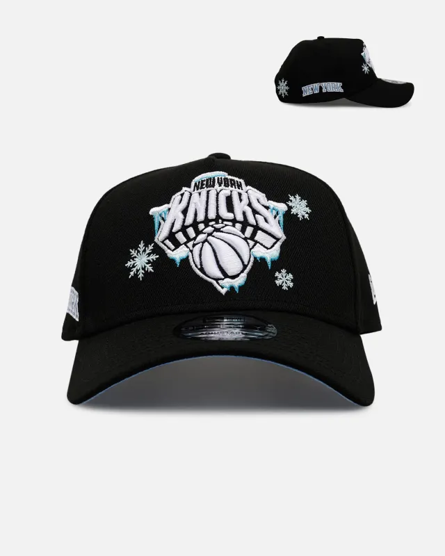 New Era New York Knicks 'Cold As Ice' 9FORTY A-Frame Snapback Black sold by Culture Kings