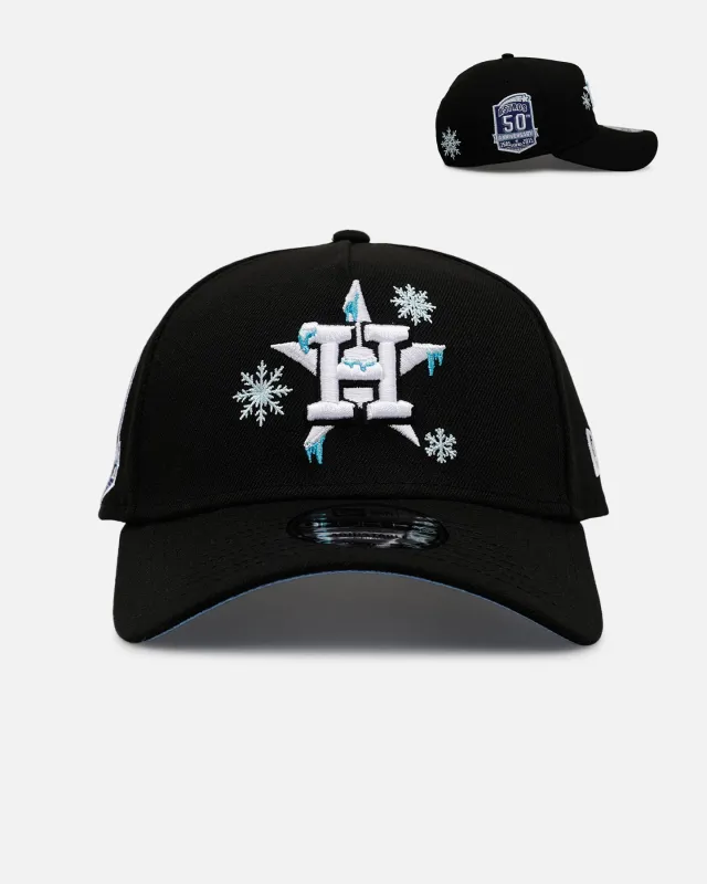 New Era Houston Astros 'Cold As Ice' 9FORTY A-Frame Snapback Black sold by Culture Kings