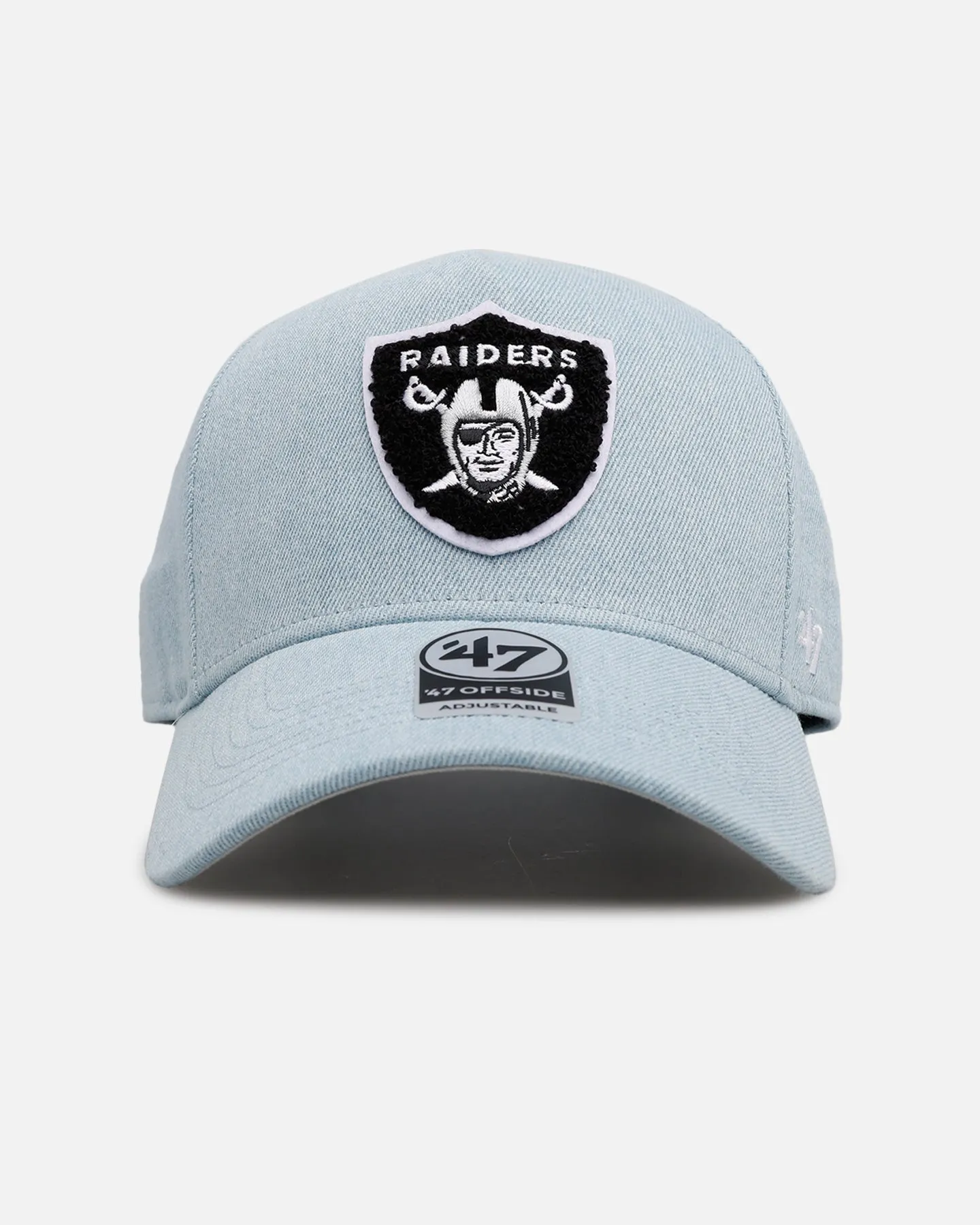47 Brand Las Vegas Raiders 'Denim Chenille' 47 Offside Strapback Denim sold by Culture Kings