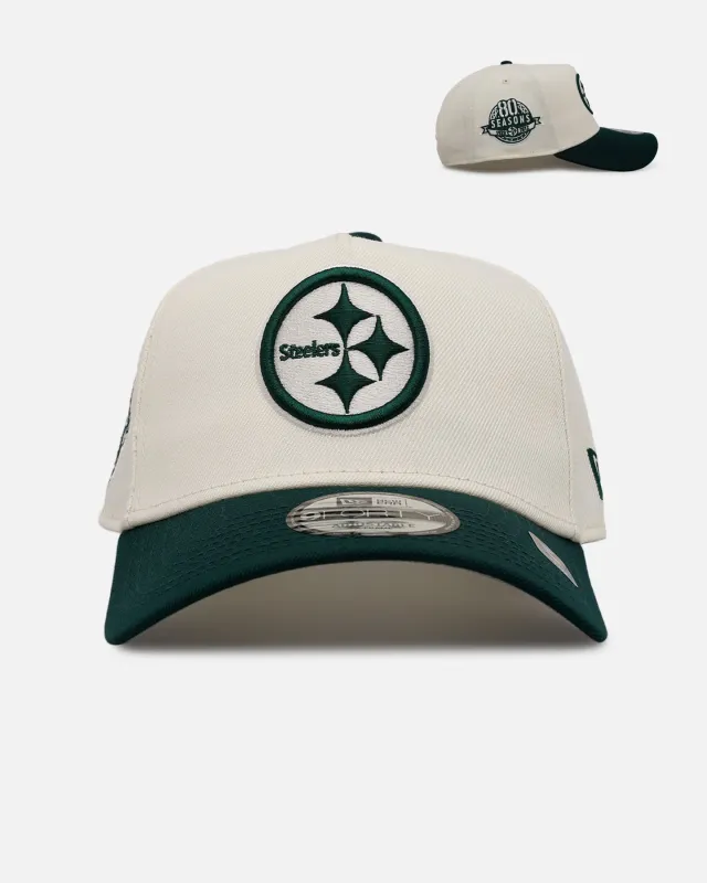New Era Pittsburgh Steelers 'Evergreen 2.0' 9FORTY A-Frame Snapback Chrome/Dark Green sold by Culture Kings