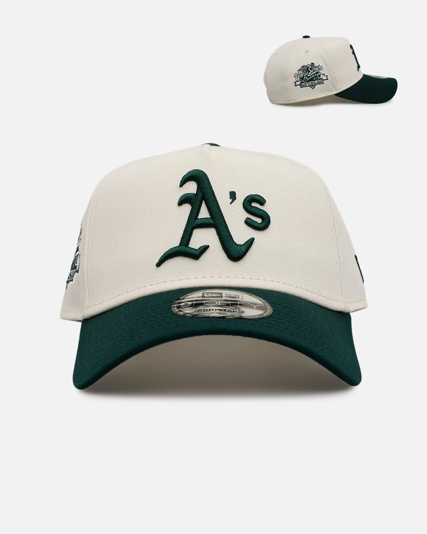 New Era Oakland Athletics 'Evergreen 2.0' 9FORTY A-Frame Snapback Chrome/Dark Green sold by Culture Kings