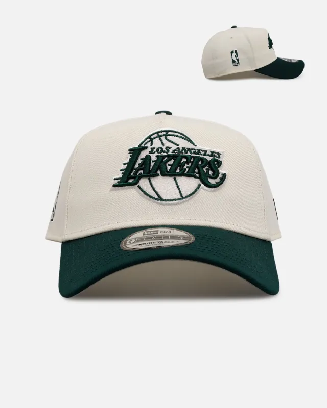 New Era Los Angeles Lakers 'Evergreen 2.0' 9FORTY A-Frame Snapback Chrome/Dark Green sold by Culture Kings