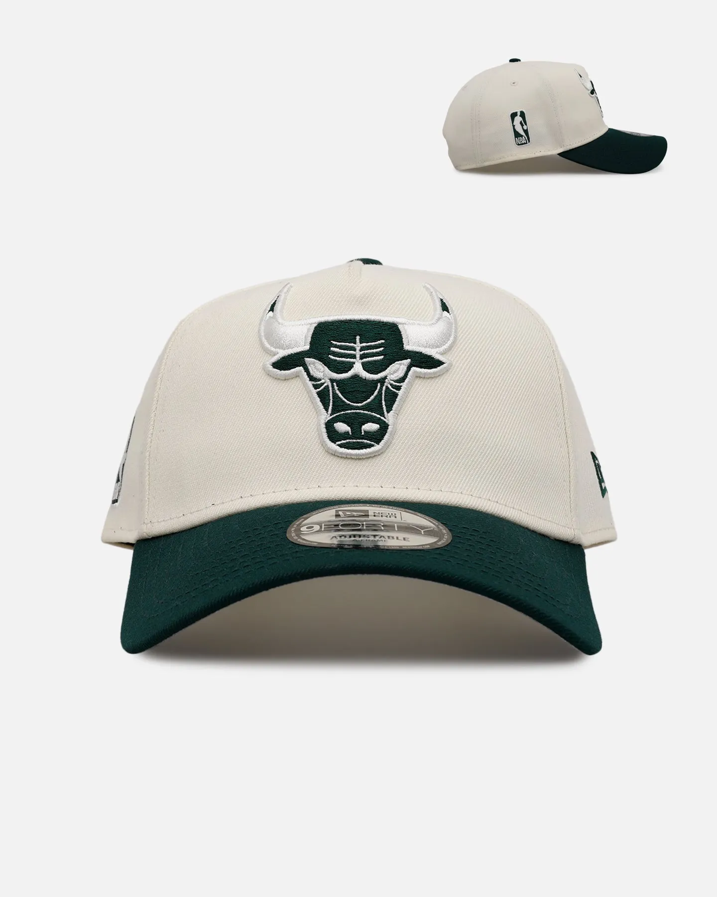New Era Chicago Bulls 'Evergreen 2.0' 9FORTY A-Frame Snapback Chrome/Dark Green sold by Culture Kings