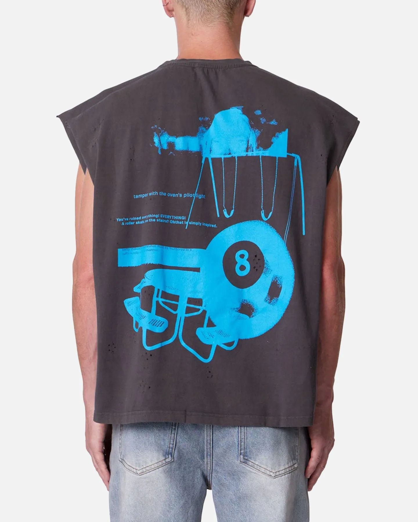 MNML Distressed Sleeveless Tank Washed Black sold by Culture Kings product image thumbnail 4