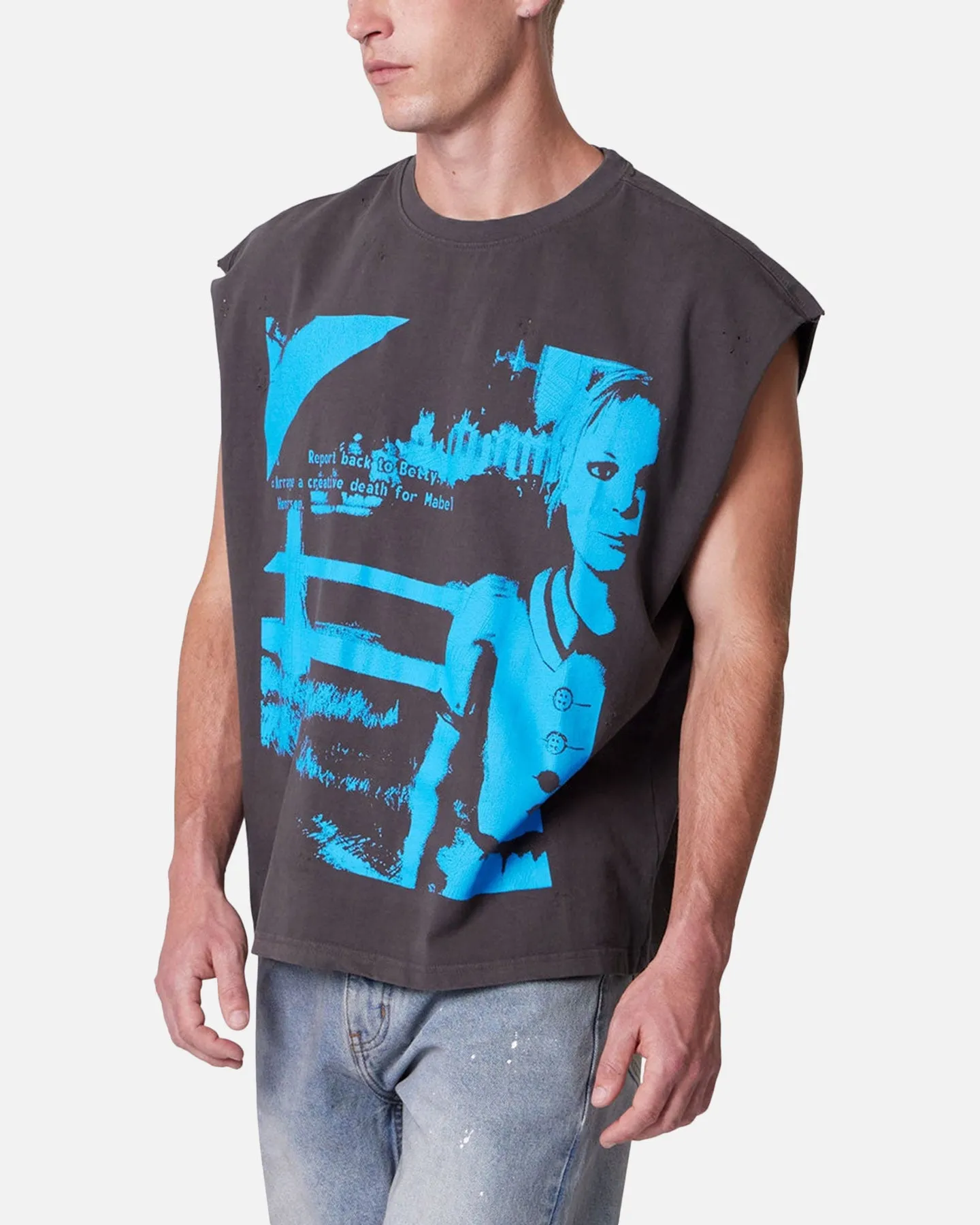 MNML Distressed Sleeveless Tank Washed Black sold by Culture Kings product image thumbnail 2