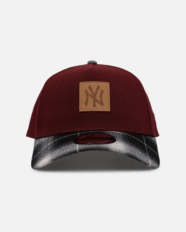New Era New York Yankees 'Workwear' 9FORTY A-Frame Snapback Maroon sold by Culture Kings