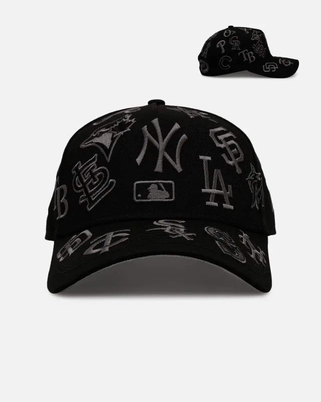 New Era MLB 'All Over Leagues' 9FORTY A-Frame Snapback Black/Charcoal sold by Culture Kings