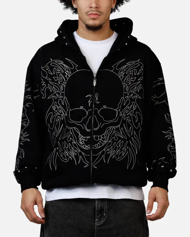Revenge Tribal Skull Studded Zip Hoodie Black sold by Culture Kings