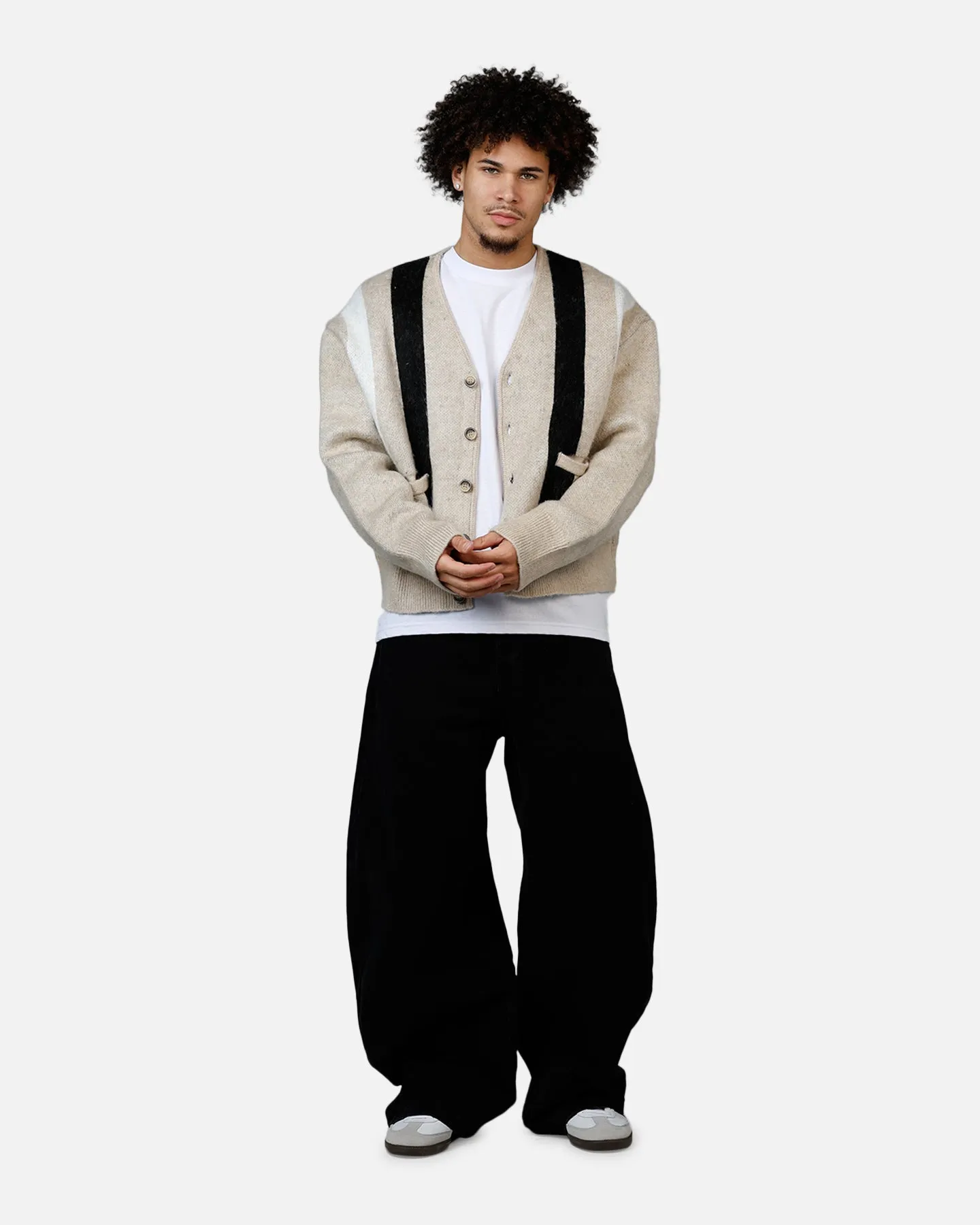 MNML Striped Mohair Cardigan Sweater Tan sold by Culture Kings product image thumbnail 3