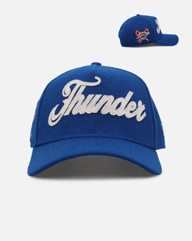New Era Oklahoma City Thunder 'Candy Cane Side Patch' 9FORTY A-Frame Snapback Official Team Color sold by Culture Kings