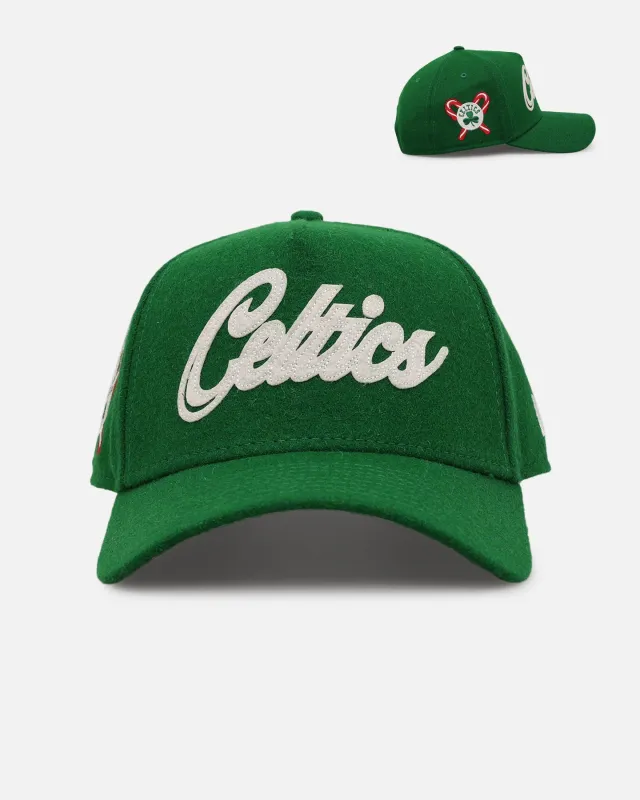 New Era Boston Celtics 'Candy Cane Side Patch' 9FORTY A-Frame Snapback Official Team Color sold by Culture Kings