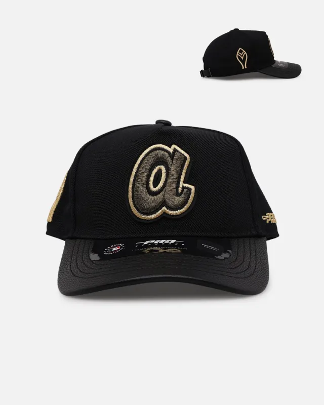 Pro Standard Atlanta Braves 'Gold Twist' Pro Pinch Strapback Black/Gold sold by Culture Kings