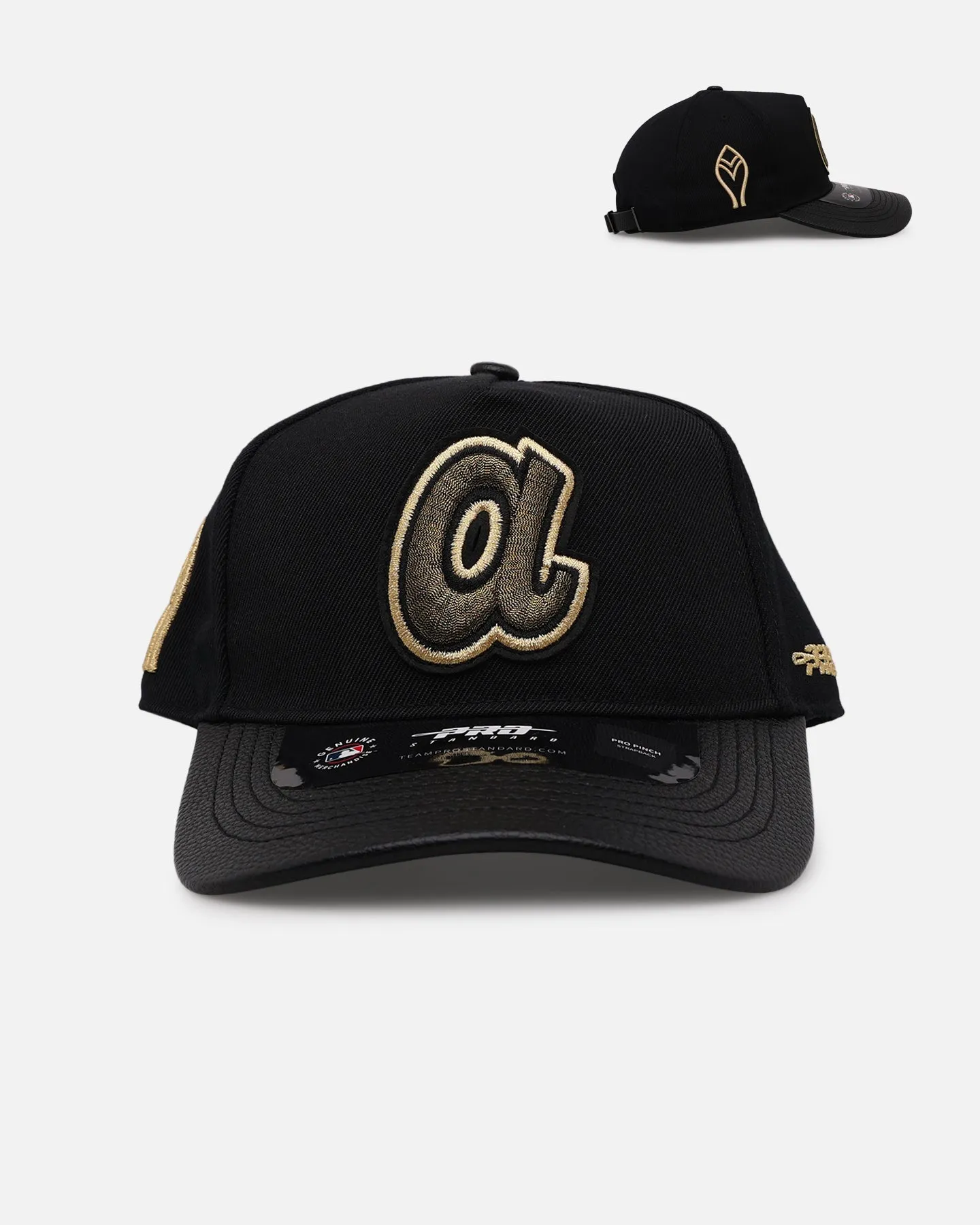 Pro Standard Atlanta Braves 'Gold Twist' Pro Pinch Strapback Black/Gold sold by Culture Kings