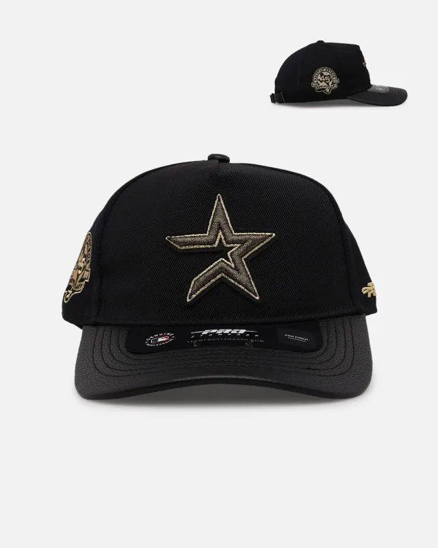 Pro Standard Houston Astros 'Gold Twist' Pro Pinch Strapback Black/Gold sold by Culture Kings