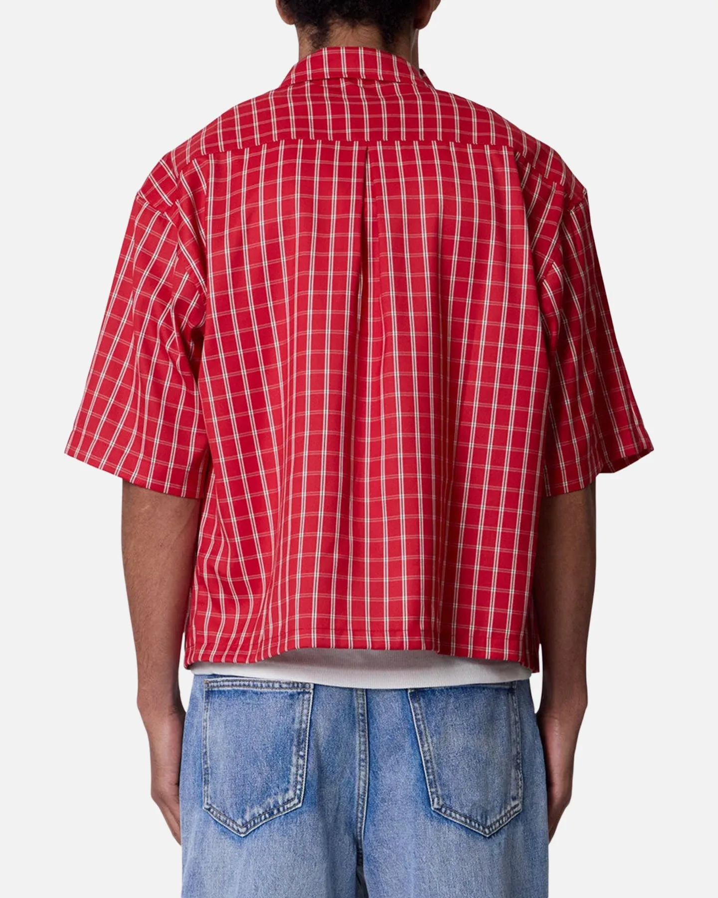MNML Crispy Poplin Over Button Up Shirt Red/Blue sold by Culture Kings product image thumbnail 4