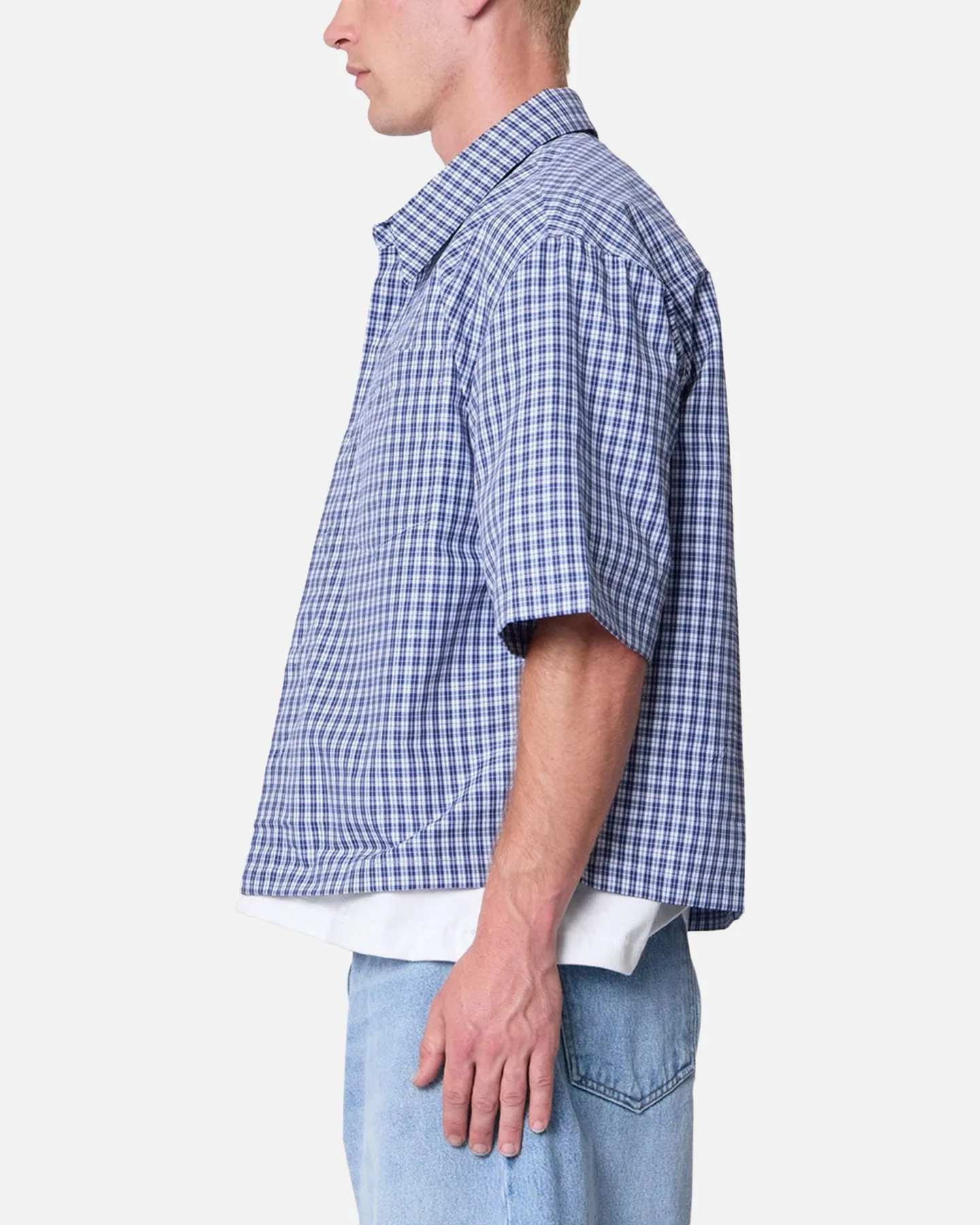 MNML Crispy Poplin Over Button Up Shirt Blue sold by Culture Kings product image thumbnail 3