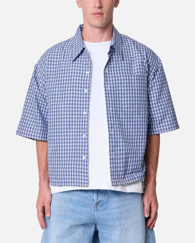 MNML Crispy Poplin Over Button Up Shirt Blue sold by Culture Kings