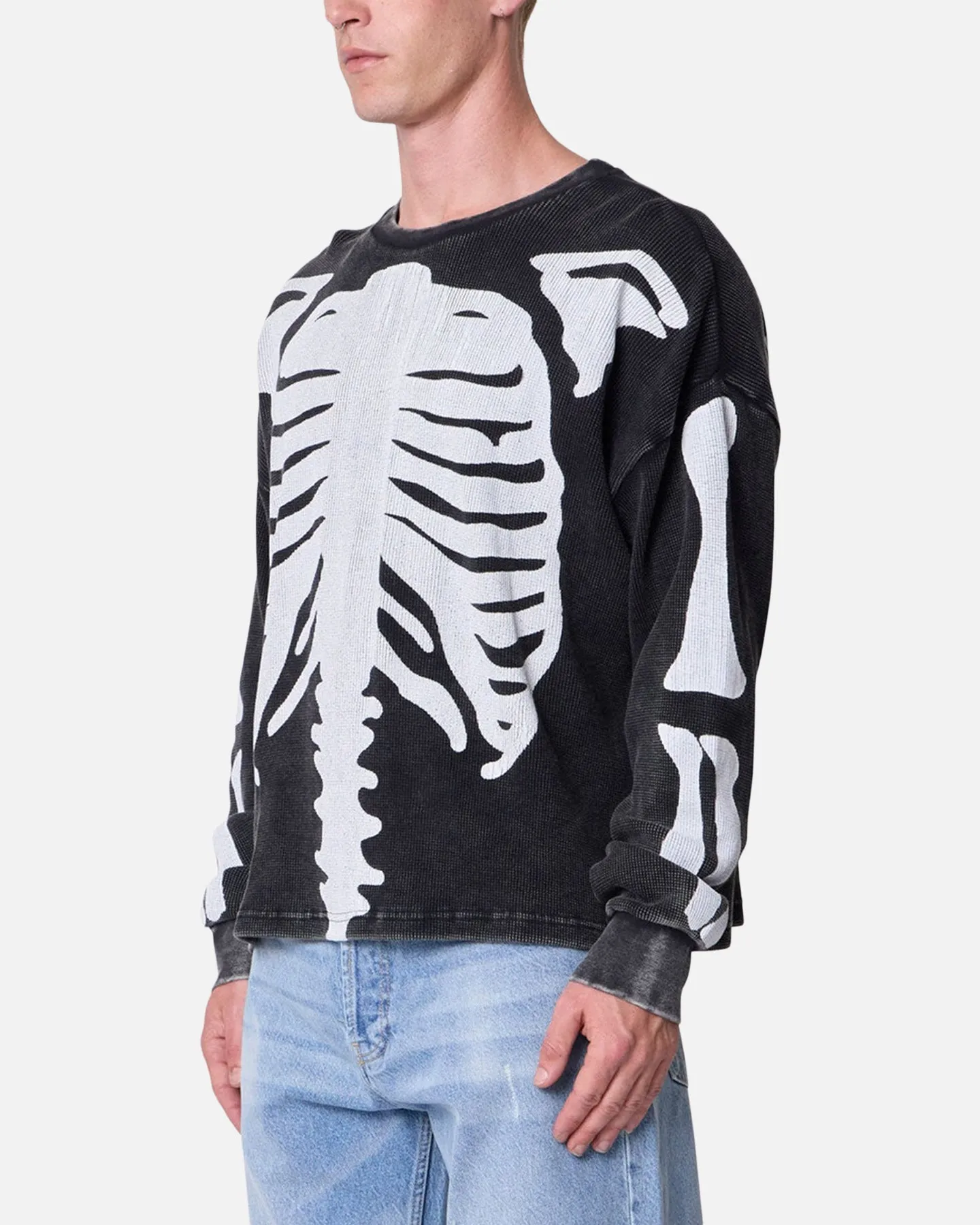 MNML Skeleton Thermal Long Sleeve Shirt Washed Black sold by Culture Kings product image thumbnail 2