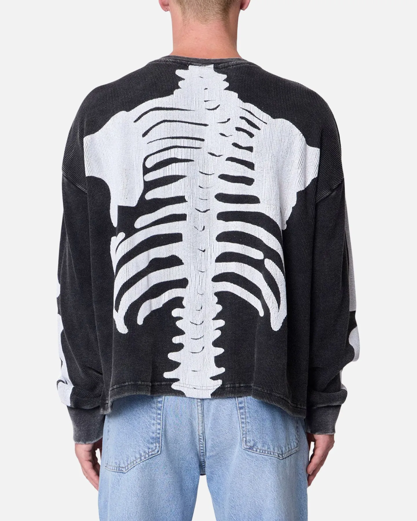 MNML Skeleton Thermal Long Sleeve Shirt Washed Black sold by Culture Kings product image thumbnail 4