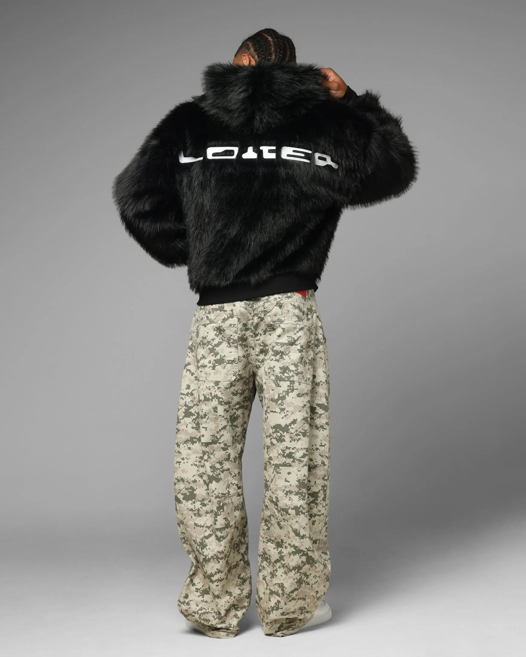 Loiter Eastern Bloc Fur Jacket Black sold by Culture Kings product image thumbnail 4