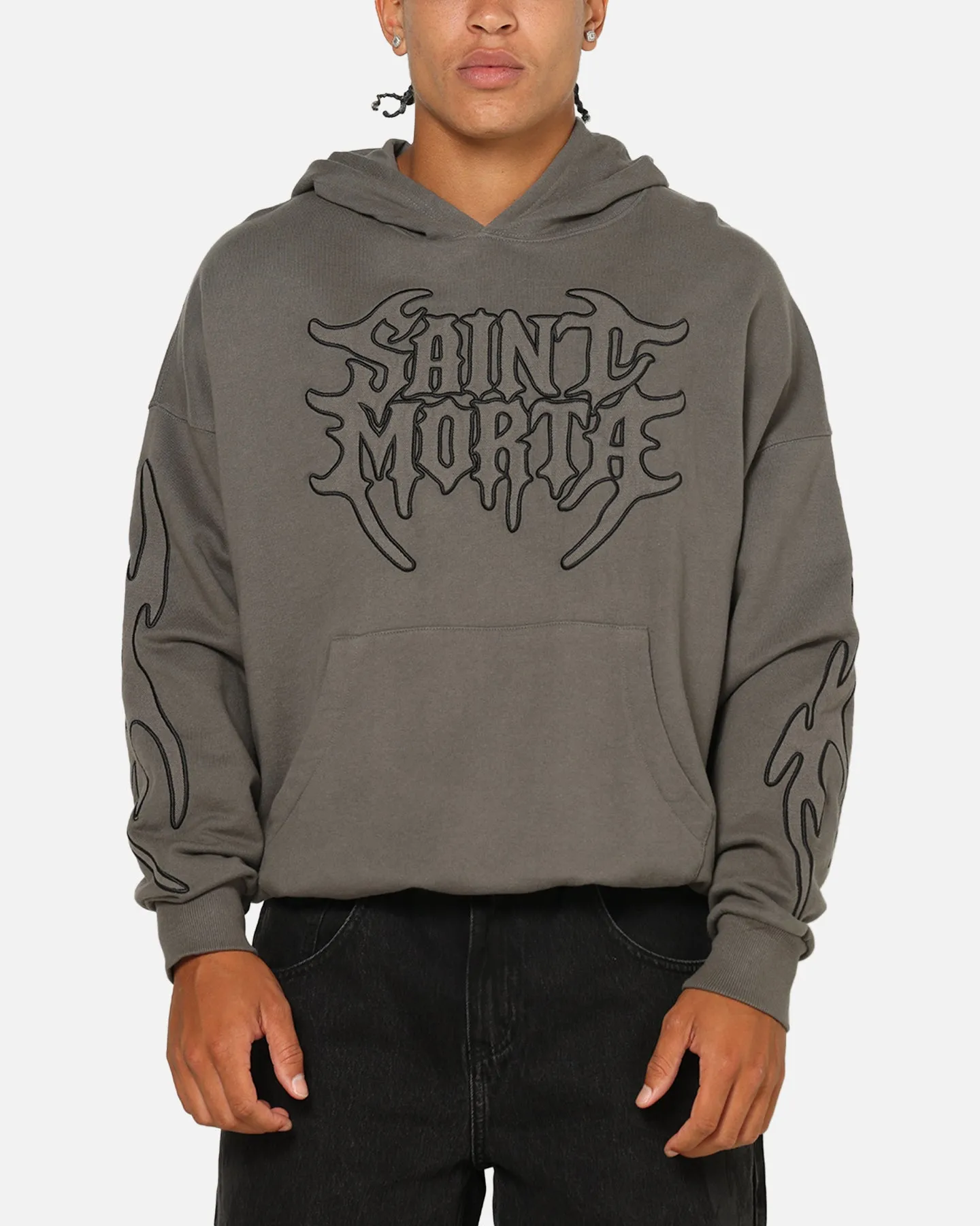 Saint Morta Crested Wing Hoodie Washed Charcoal sold by Culture Kings