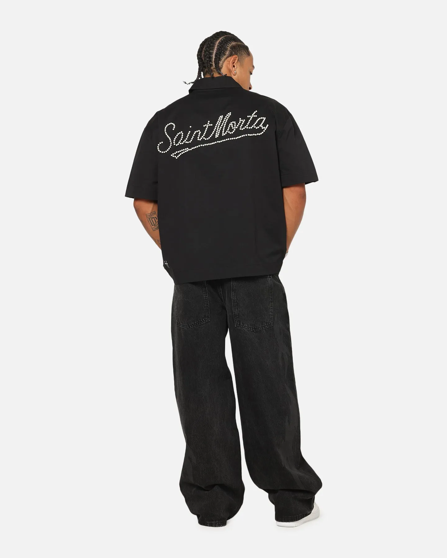 Saint Morta Pearl Script Button Up Shirt Black sold by Culture Kings product image thumbnail 3