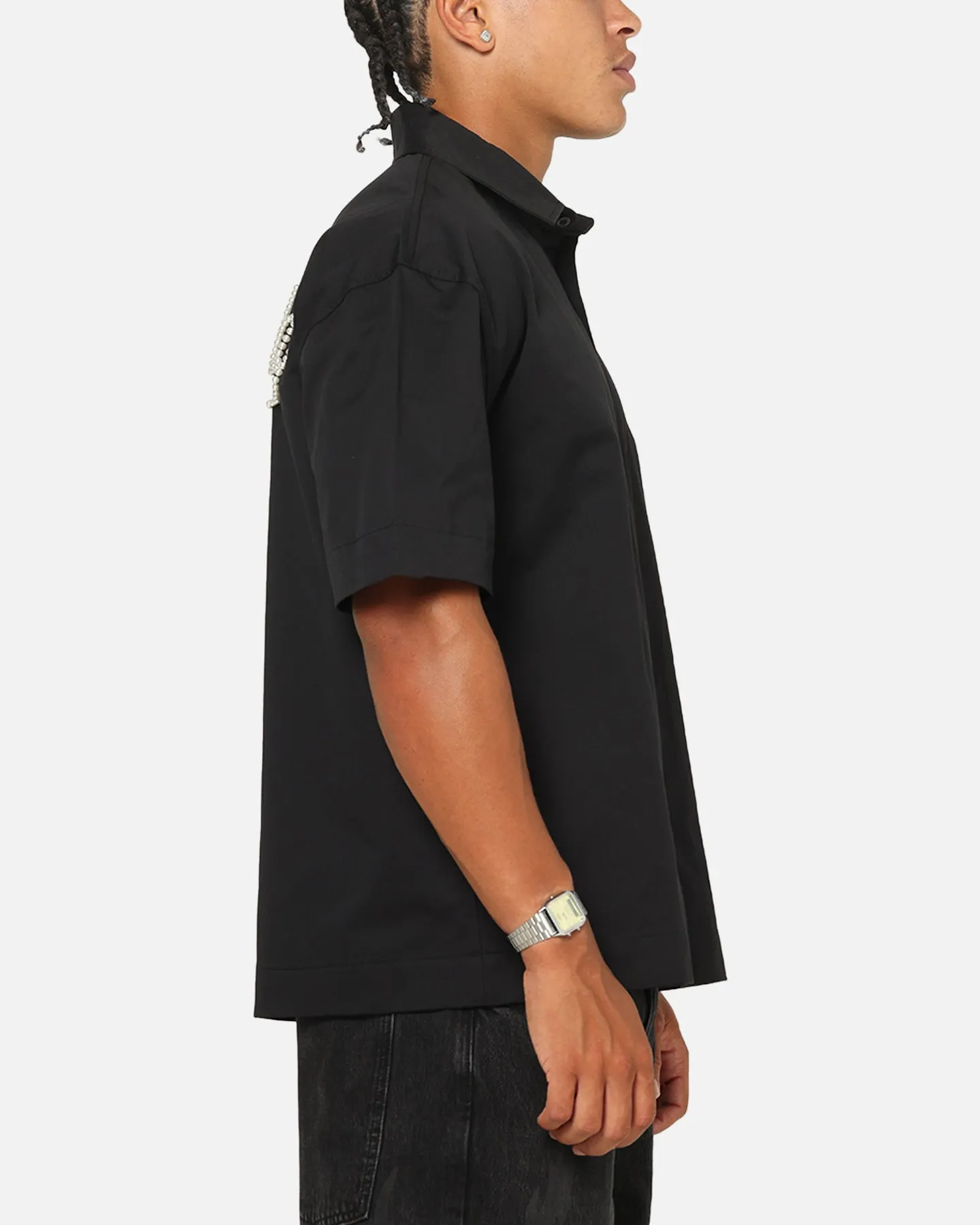 Saint Morta Pearl Script Button Up Shirt Black sold by Culture Kings product image thumbnail 5