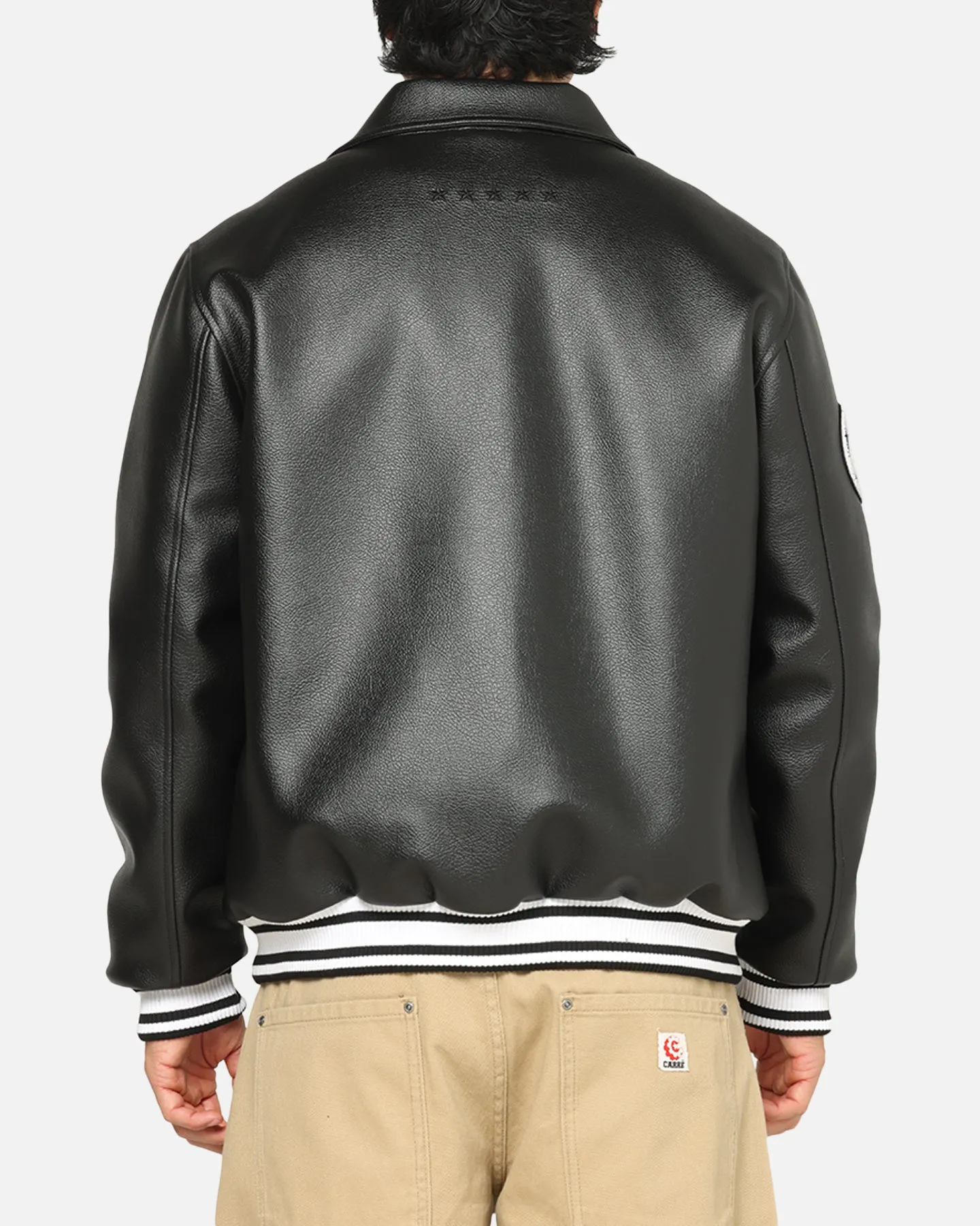 Carre Vegan Leather Varsity Jacket Black/White sold by Culture Kings product image thumbnail 3