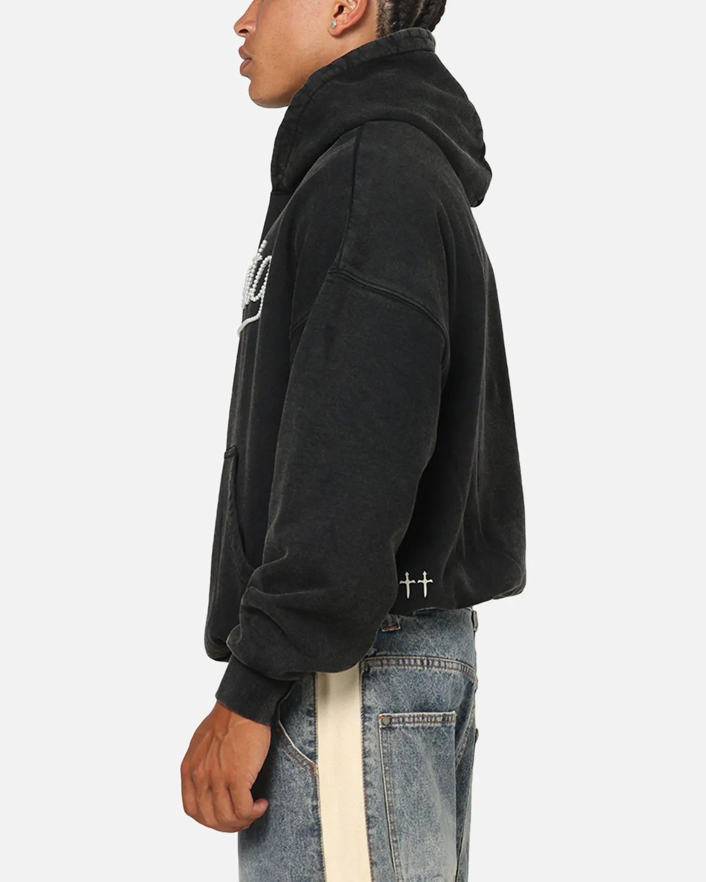 Saint Morta Pearl Script Hoodie Vintage Black sold by Culture Kings product image thumbnail 5