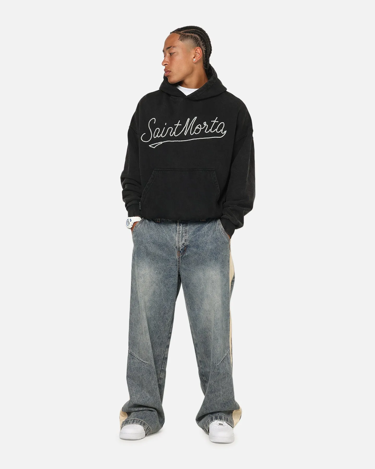 Saint Morta Pearl Script Hoodie Vintage Black sold by Culture Kings product image thumbnail 2