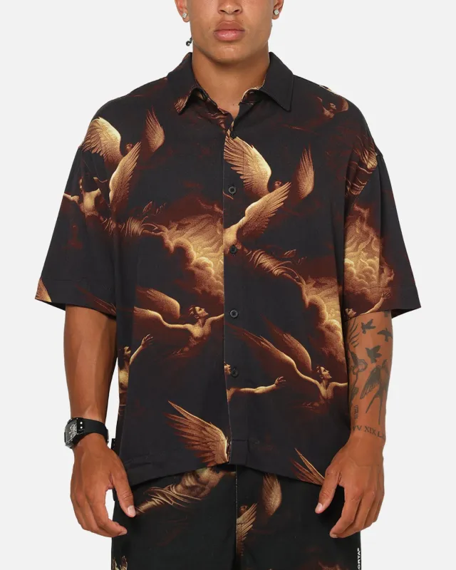 Saint Morta Rapture Button Up Shirt Black/Orange sold by Culture Kings