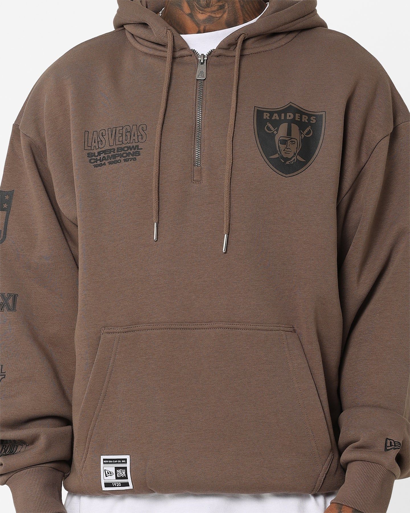 New Era Las Vegas Raiders 1/4 Zip Hoodie Brown sold by Culture Kings product image thumbnail 3