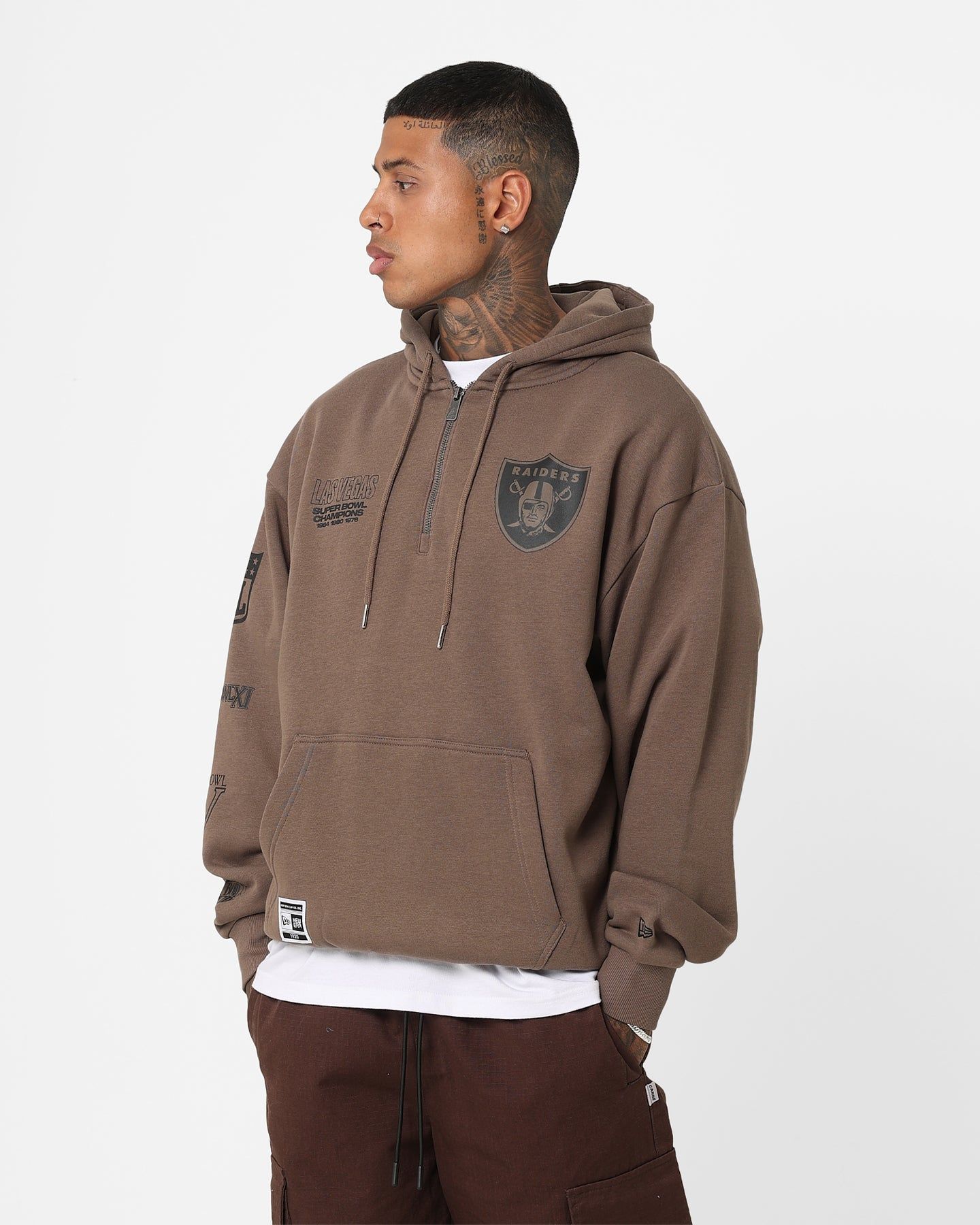 New Era Las Vegas Raiders 1/4 Zip Hoodie Brown sold by Culture Kings product image thumbnail 6