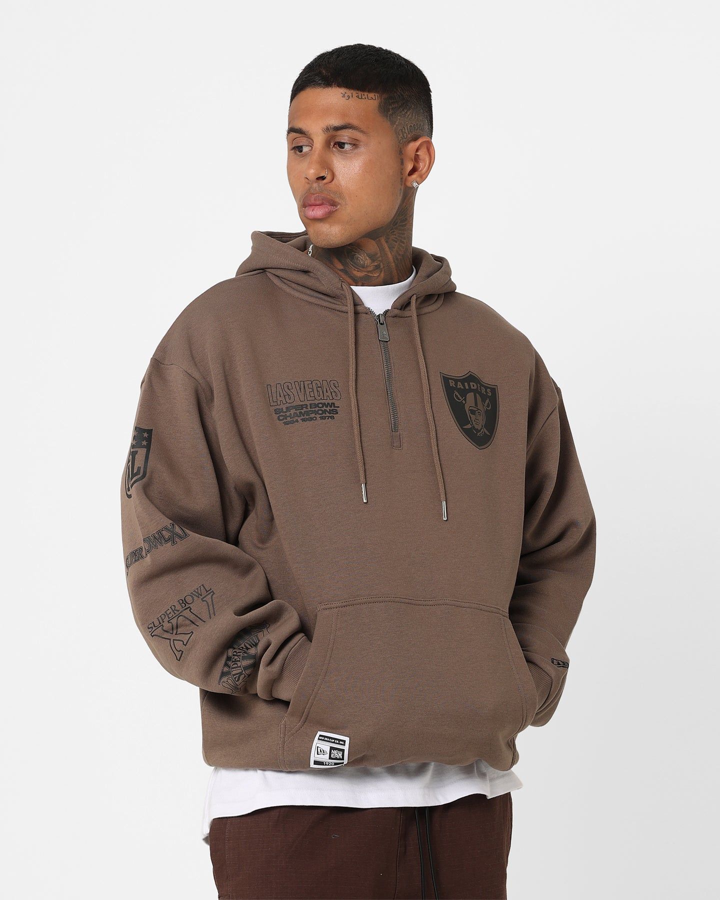 New Era Las Vegas Raiders 1/4 Zip Hoodie Brown sold by Culture Kings