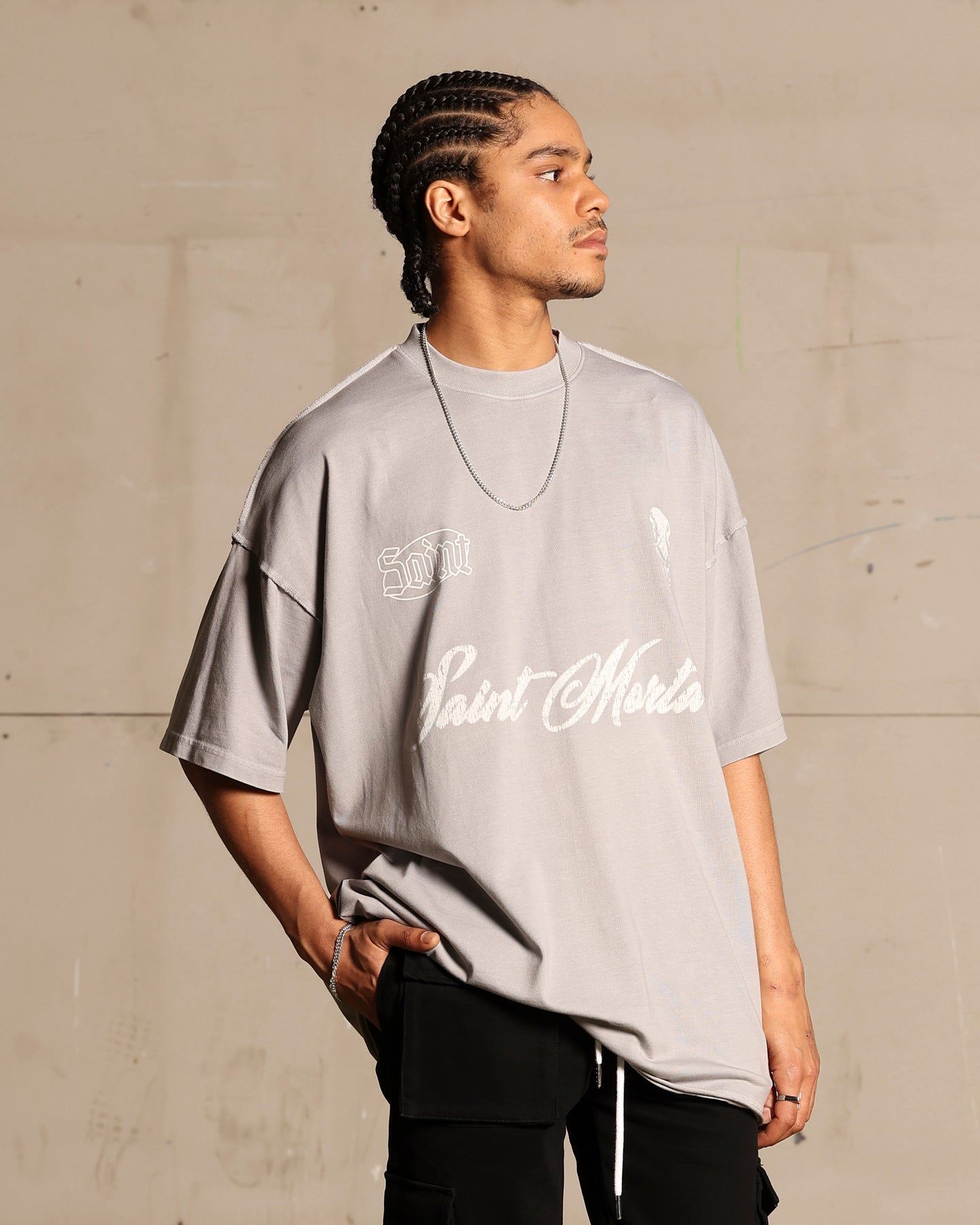 Saint Morta Roadhouse Boxy T-Shirt Vintage Grey sold by Culture Kings