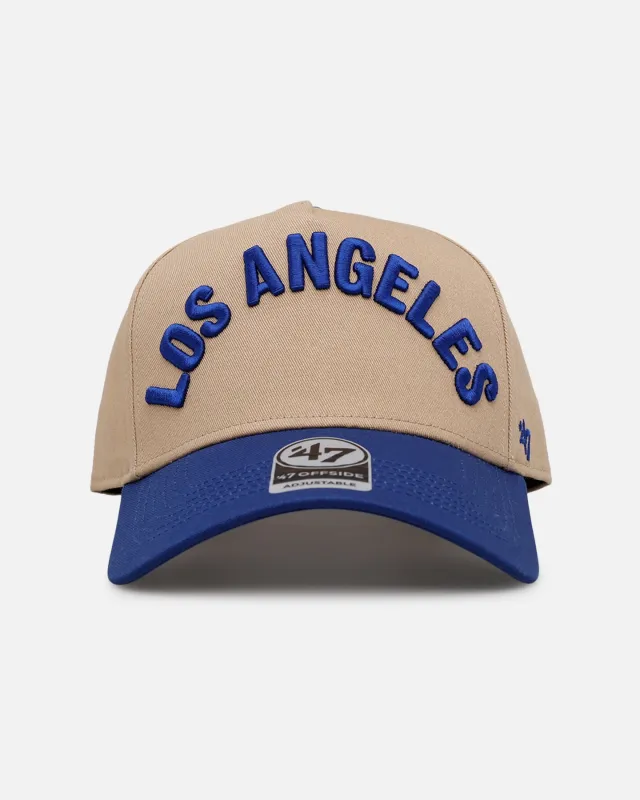 47 Brand Los Angeles Dodgers 'Arch' 47 Offside Snapback Khaki/Official Team Color sold by Culture Kings