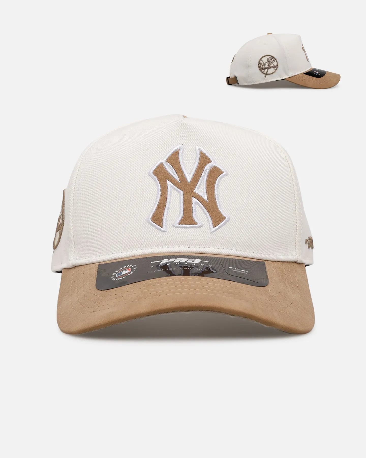 Pro Standard New York Yankees 'Panel' Pro Pinch Strapback White/Tan sold by Culture Kings